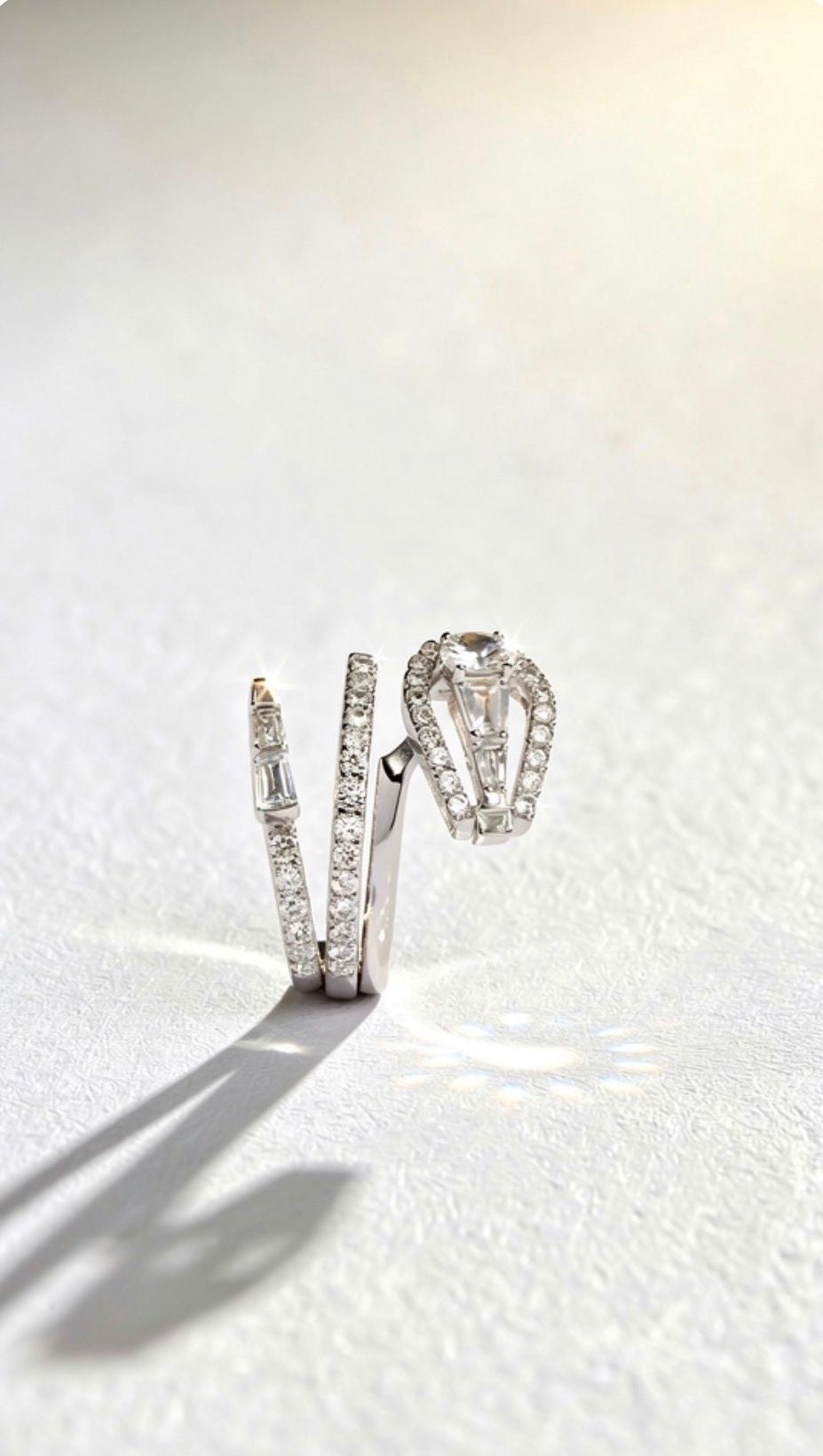 D Color Moissanite Wrap Ring