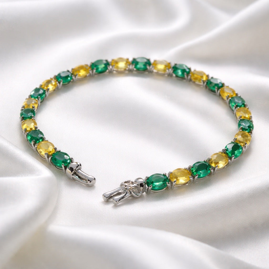 Emerald & Yellow Sapphire Bracelet