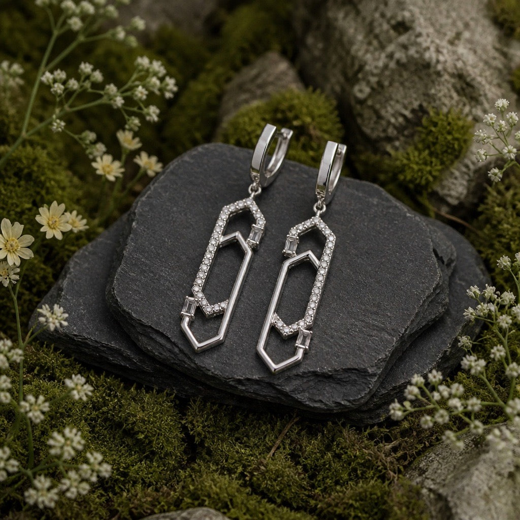 D color Moissanite Diamond Earrings