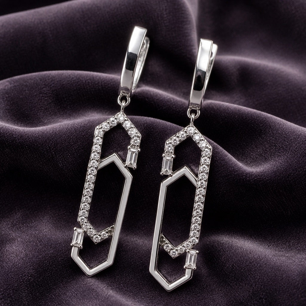 D color Moissanite Diamond Earrings