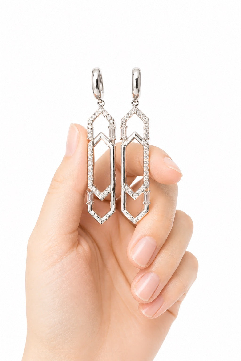 D color Moissanite Diamond Earrings