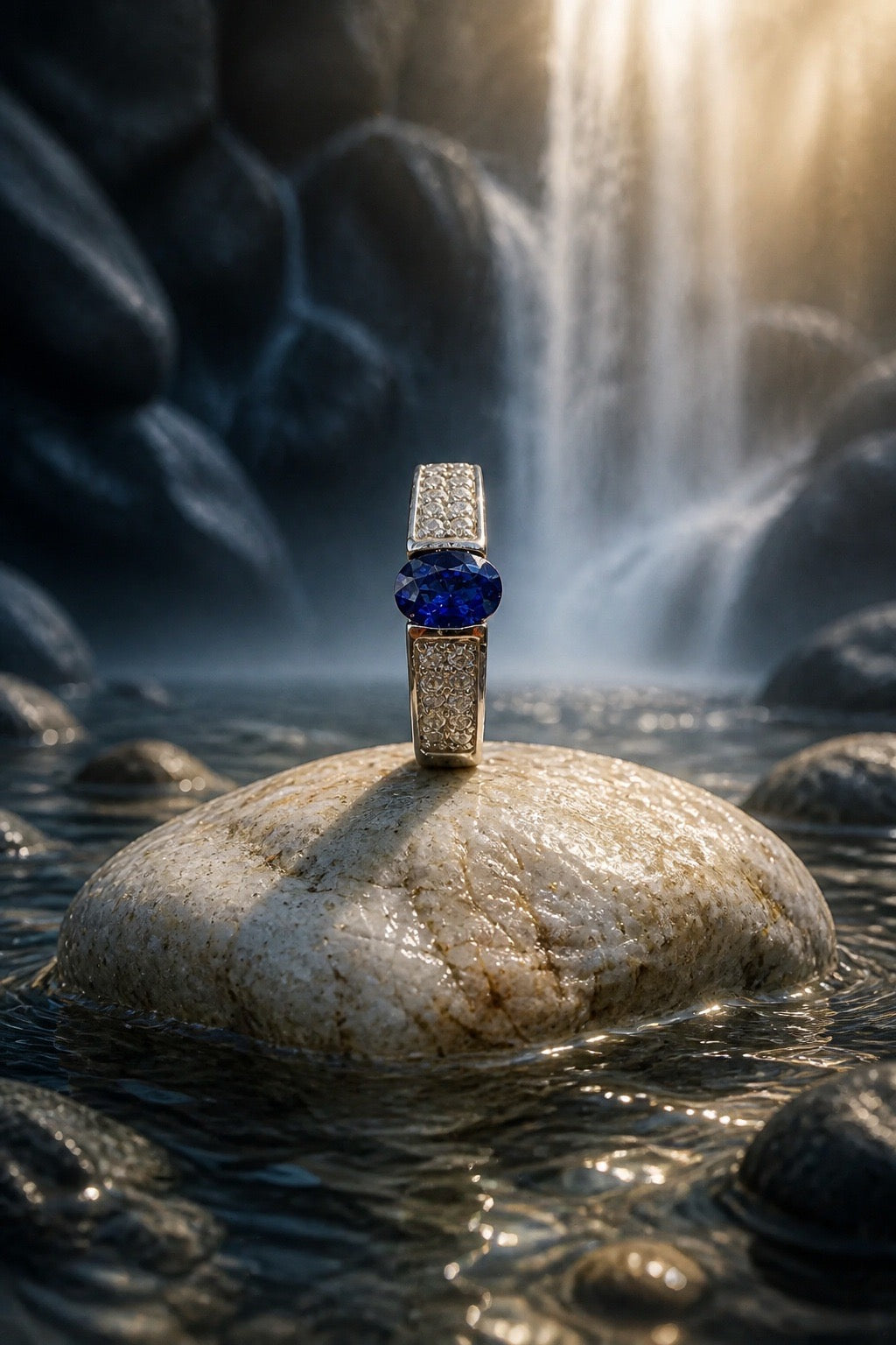 Blue Sapphire & Diamonds