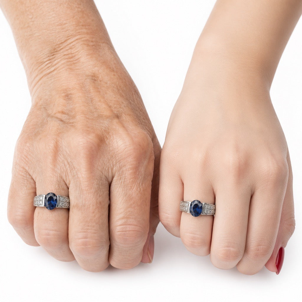 Blue Sapphire & Diamonds
