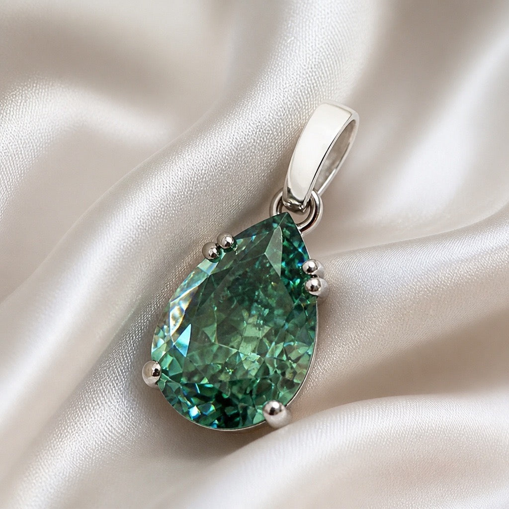 Green Moissanite Pendant