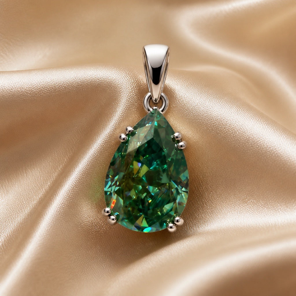 Green Moissanite Pendant