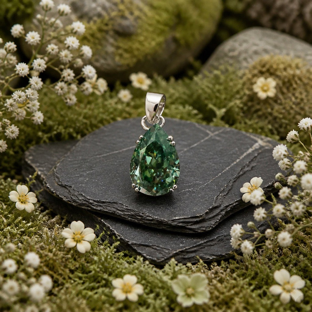 Green Moissanite Pendant