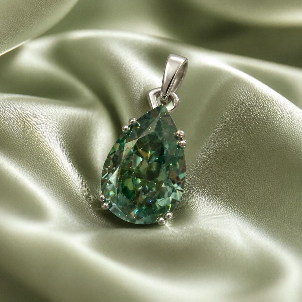 Green Moissanite Pendant