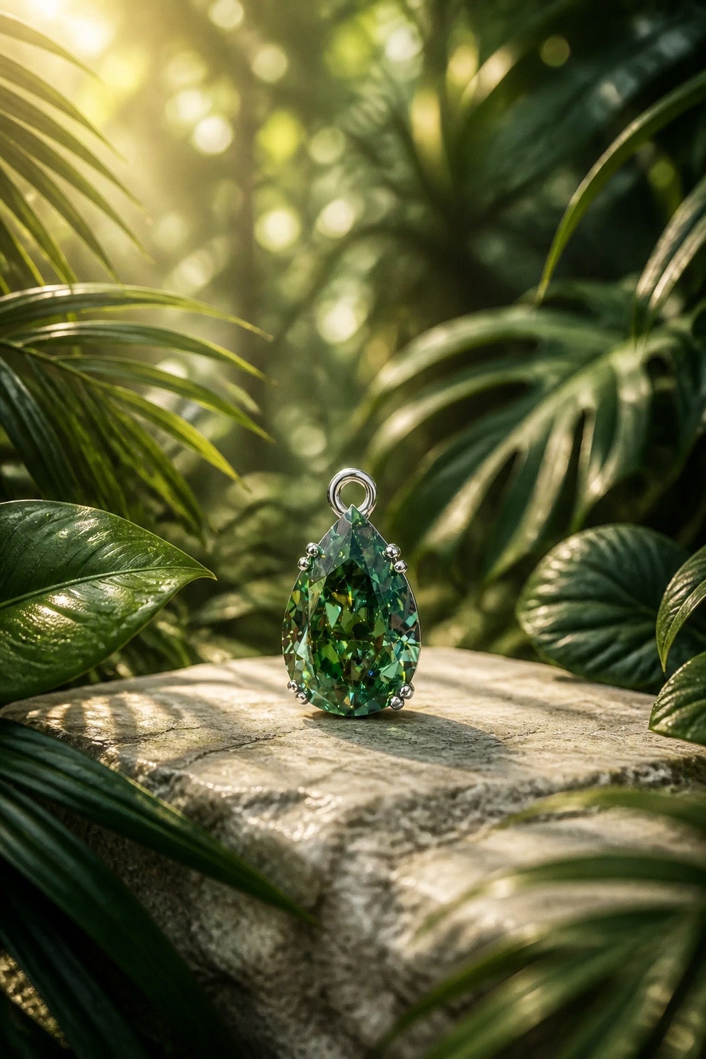 Green Moissanite Pendant