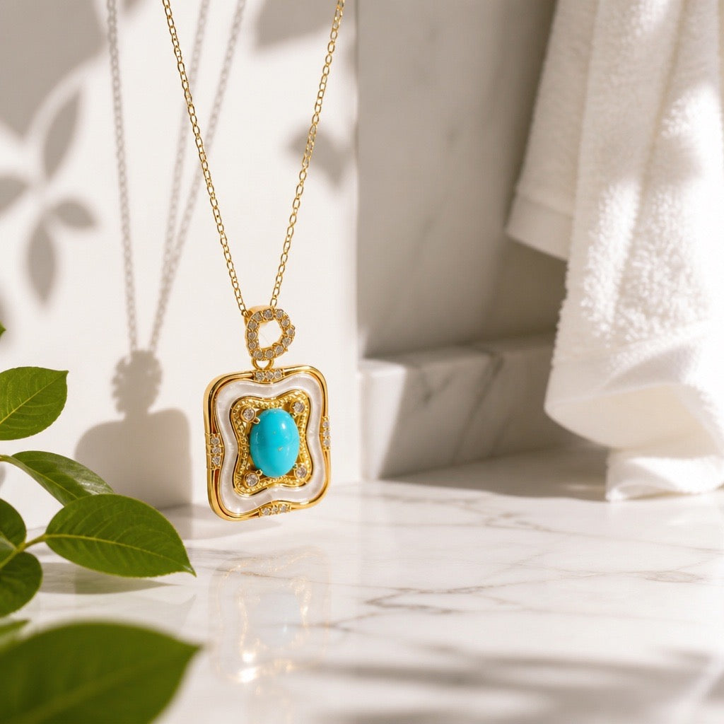 Turquoise -YG Pendant