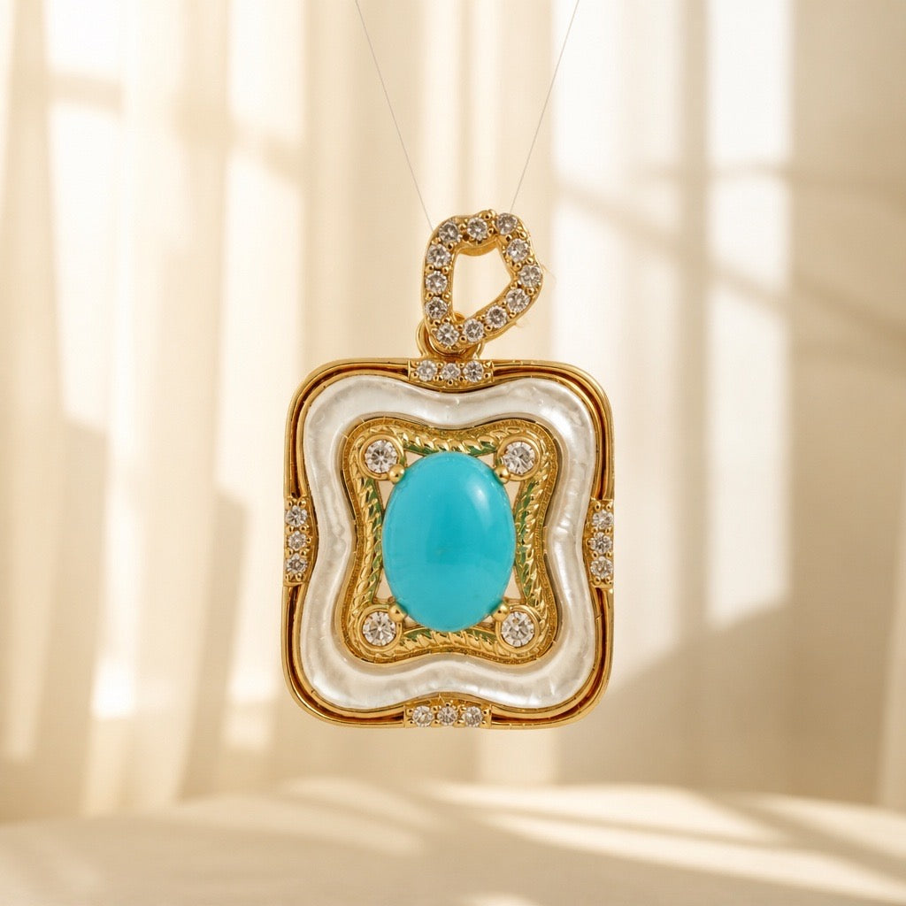 Turquoise -YG Pendant