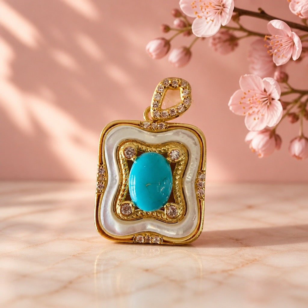 Turquoise -YG Pendant