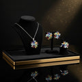Mixed Gemstone Floral – Earrings, Pendant & Ring