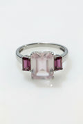 Rose Quartz & Rhodolite Ring