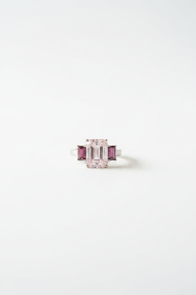 Rose Quartz & Rhodolite Ring