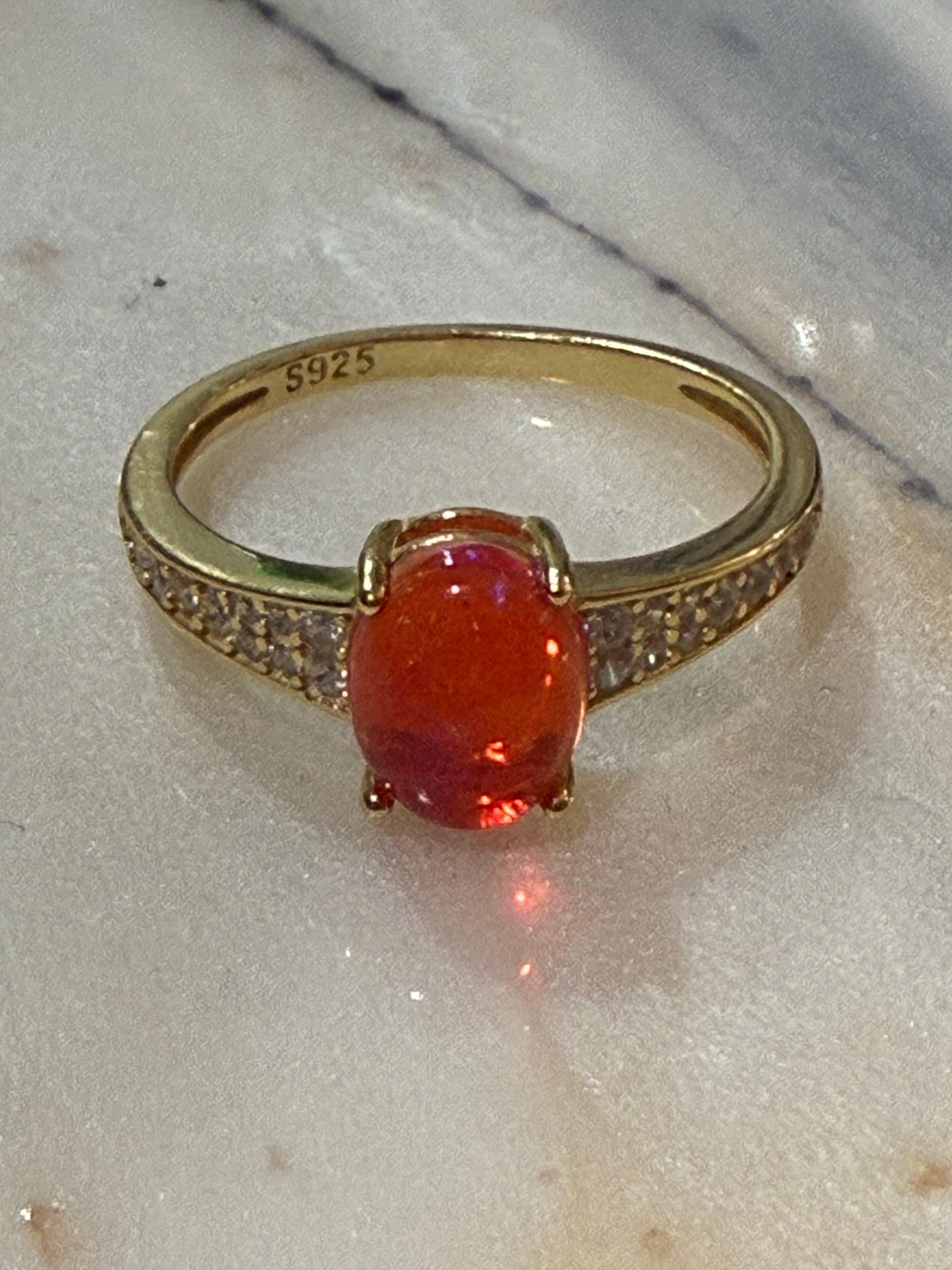 Red Opal Ring