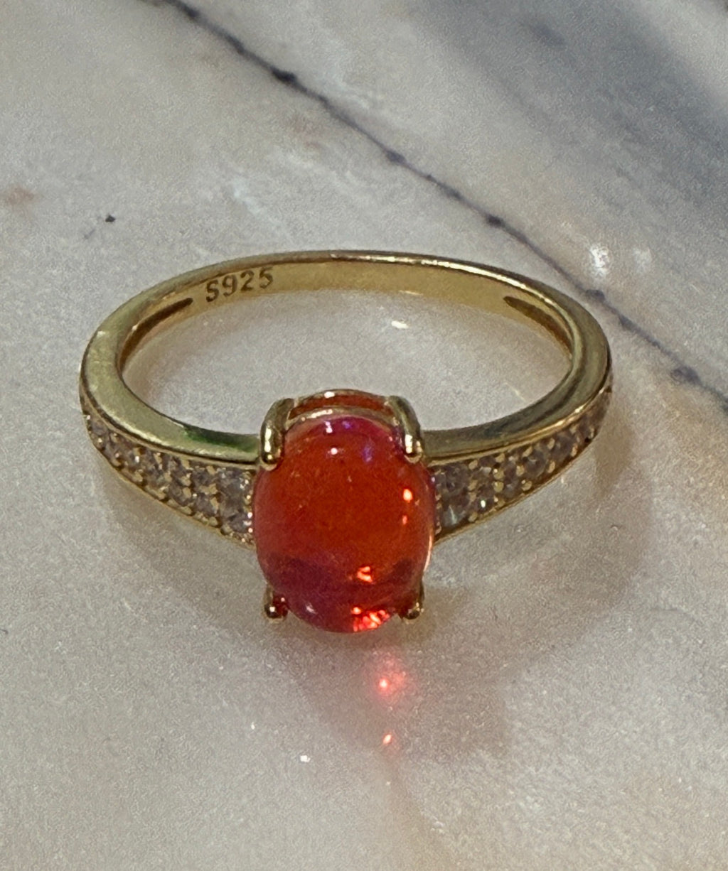 Red Opal Ring