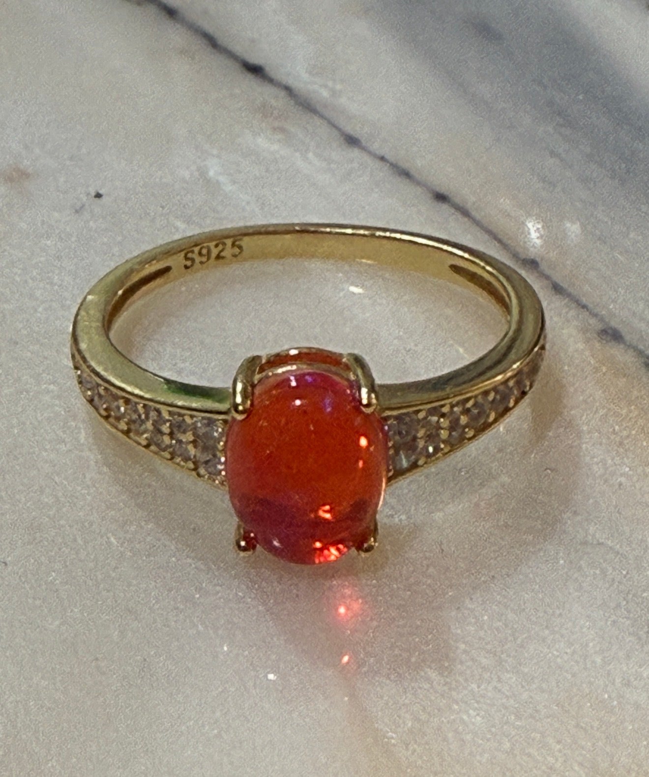 Red Opal Ring