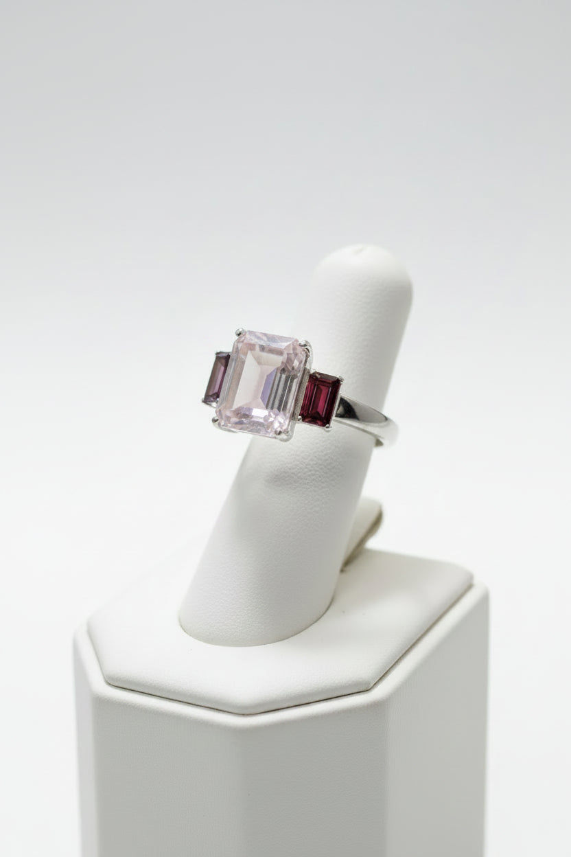 Rose Quartz & Rhodolite Ring