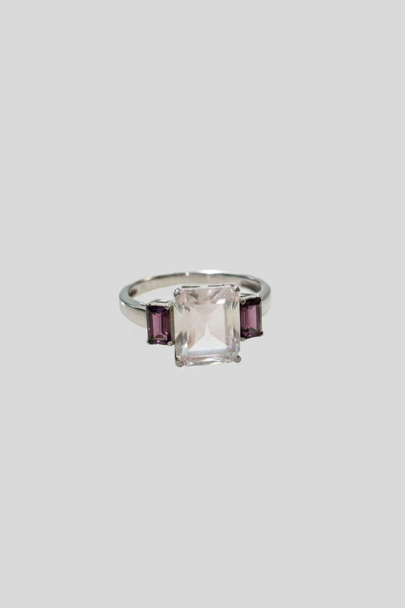 Rose Quartz & Rhodolite Ring