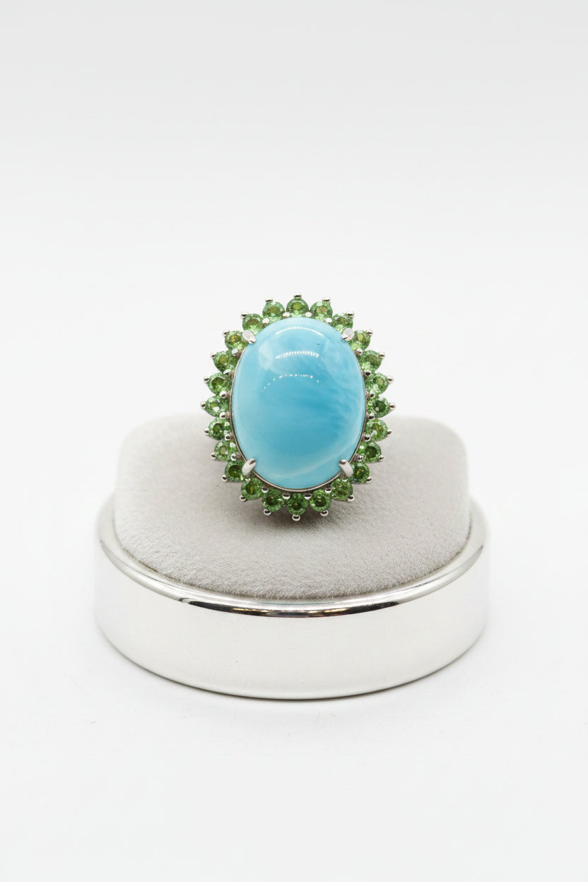 Larimar & Tsavorite Ring