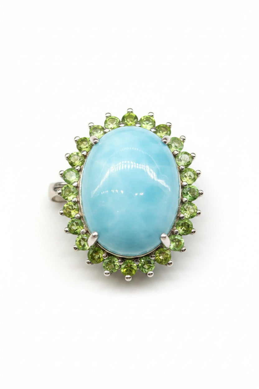 Larimar & Tsavorite Ring