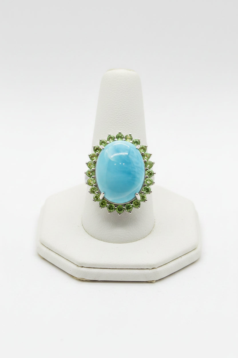 Larimar & Tsavorite Ring