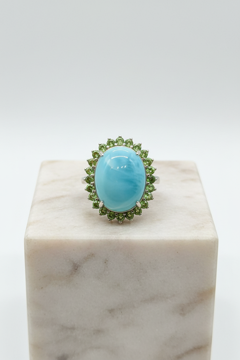 Larimar & Tsavorite Ring