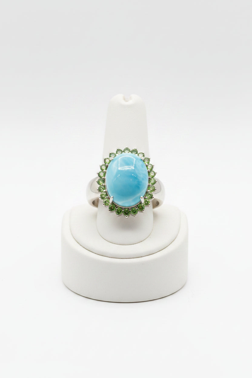 Larimar & Tsavorite Ring