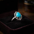 Royal Turquoise & Diamond Floral Statement Ring