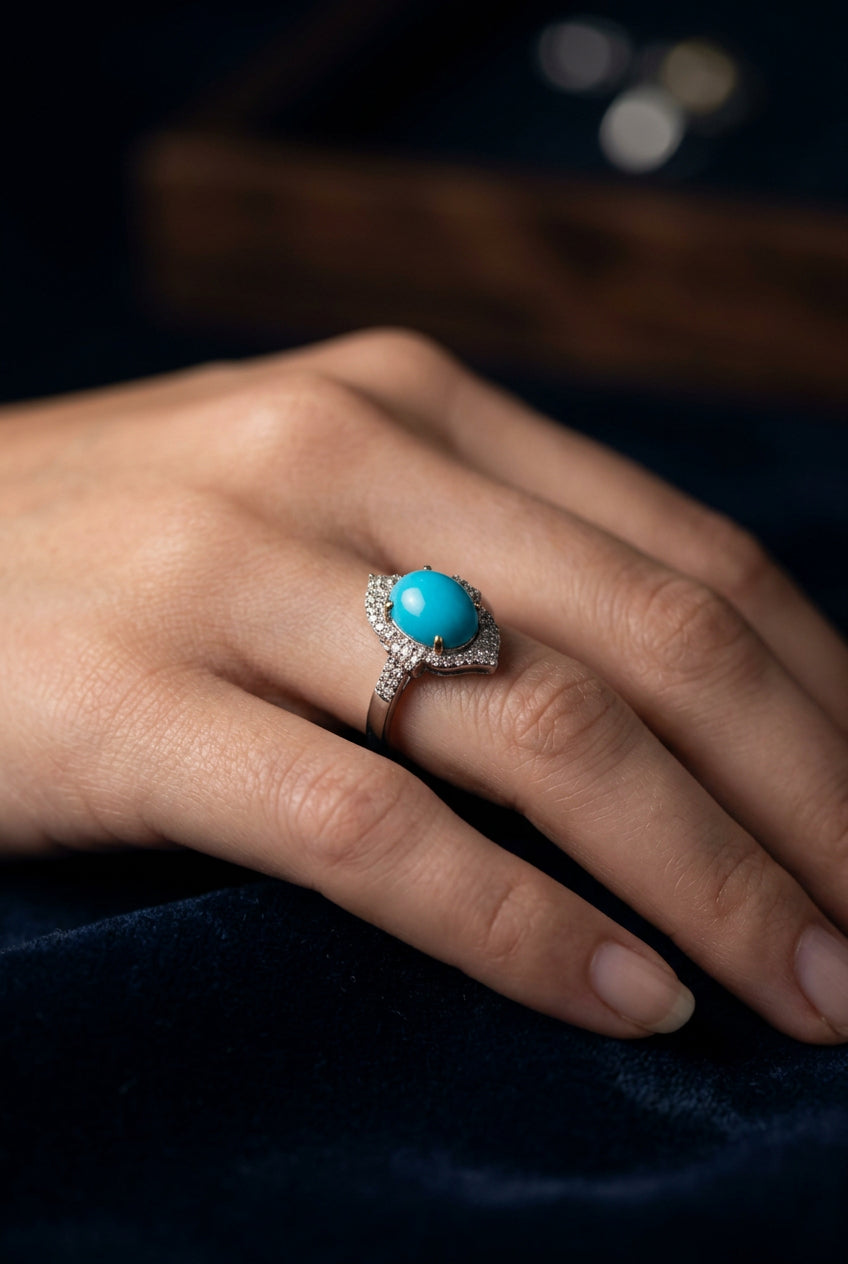 Turquoise & Diamond Ring