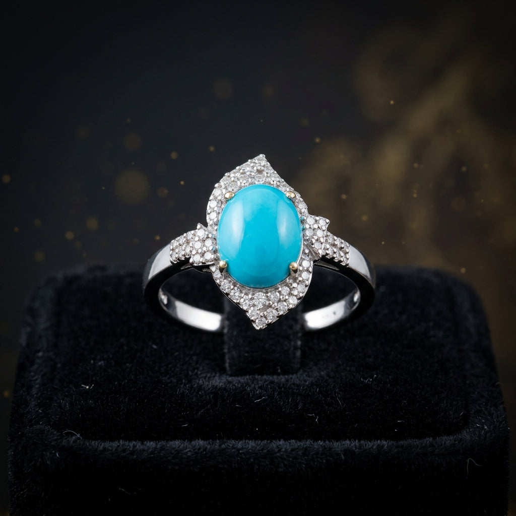 Turquoise & Diamond Ring