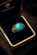 Royal Turquoise & Black Stone Statement Ring