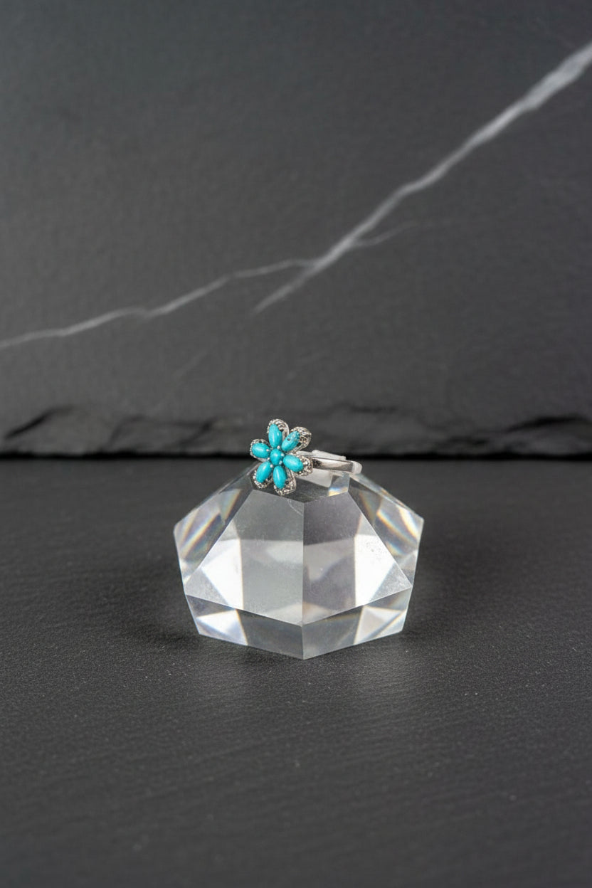 Floral Turquoise Diamond Ring
