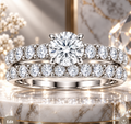 D Color Moissanite Twisted Vine Bridal Ring Set