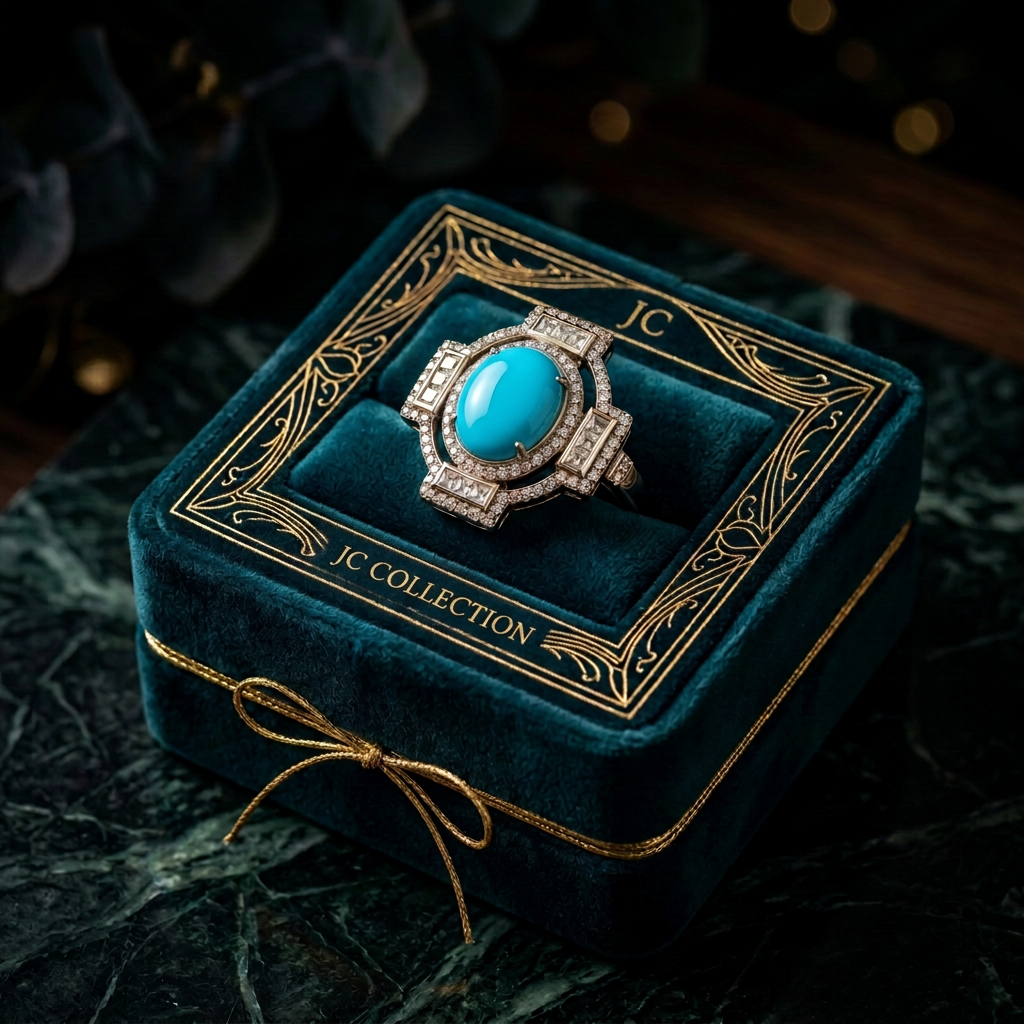 Turquoise & Diamond Statement Ring