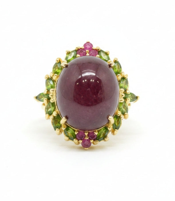 Ruby & Star, Chrome Ruby Ring