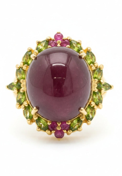 Ruby & Star, Chrome Ruby Ring