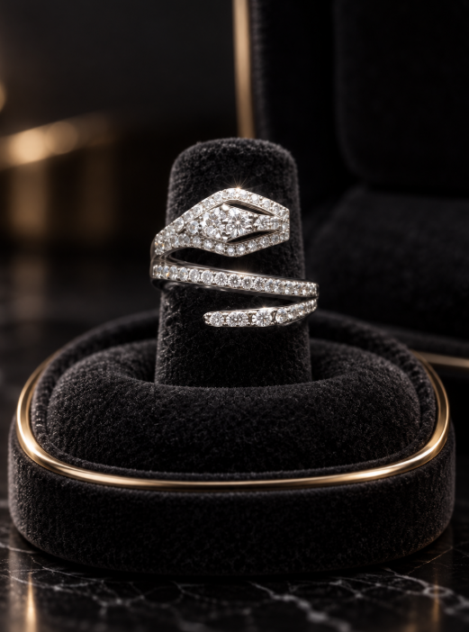 D Color Moissanite Wrap Ring