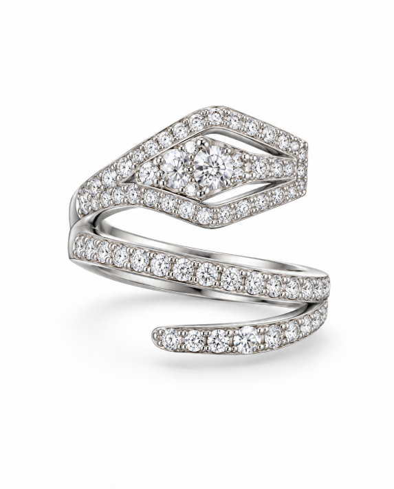D Color Moissanite Wrap Ring