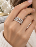 D Color Moissanite Openwork Heart Band Ring
