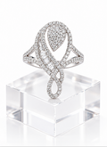 D Color Moissanite Music Note Statement Ring
