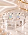 White Opal Stud Earrings