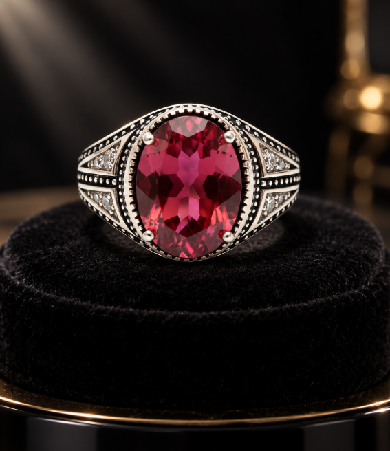 Red Topaz Statement Ring