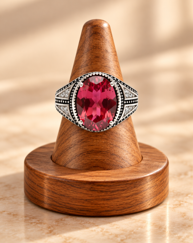 Red Topaz Statement Ring