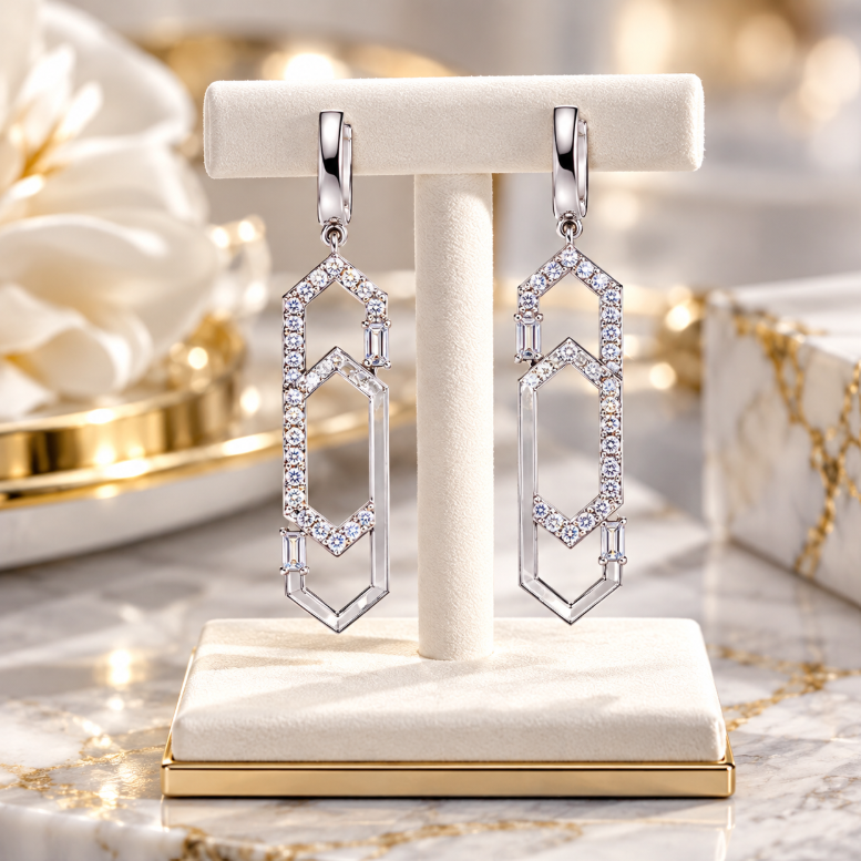 D color Moissanite Earrings