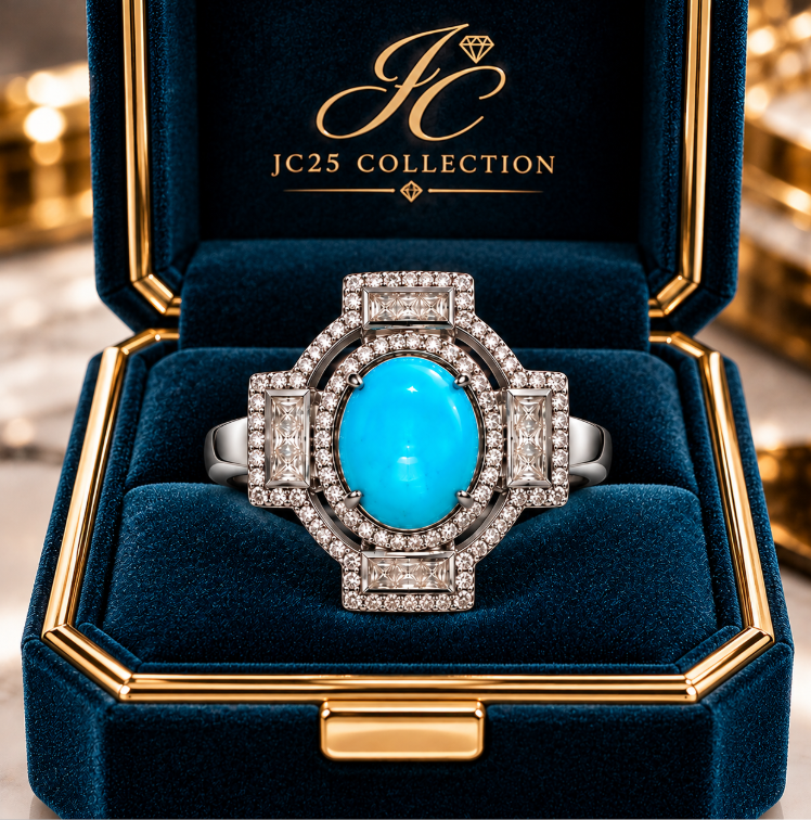 Turquoise & Diamond Statement Ring