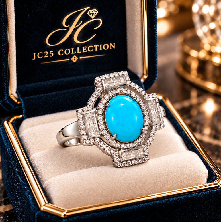 Turquoise & Diamond Statement Ring