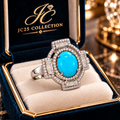 Turquoise & Diamond Statement Ring