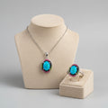 Paraiba Blue Opal & Sapphire Ring