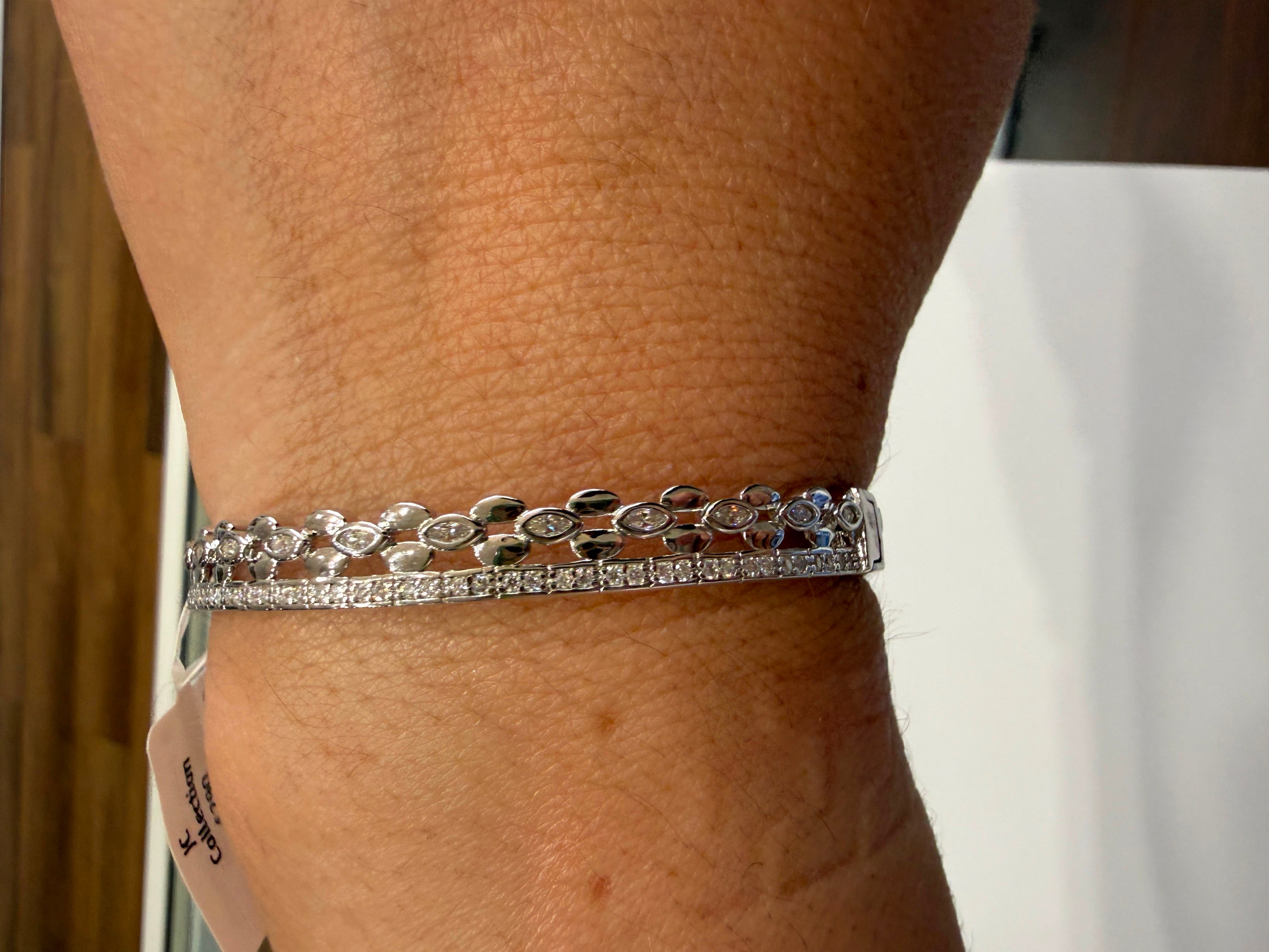 D color Moissanite Diamond Bangle